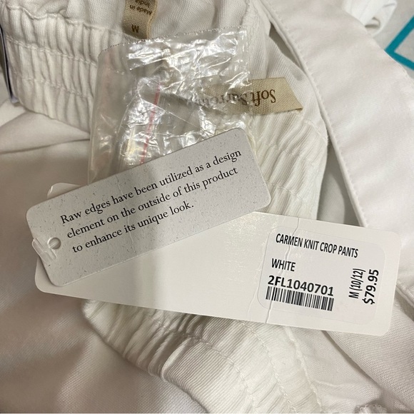 Soft Surroundings White Wide Leg Carmen Knit Crop Leg Pants - Picture 2 of 11